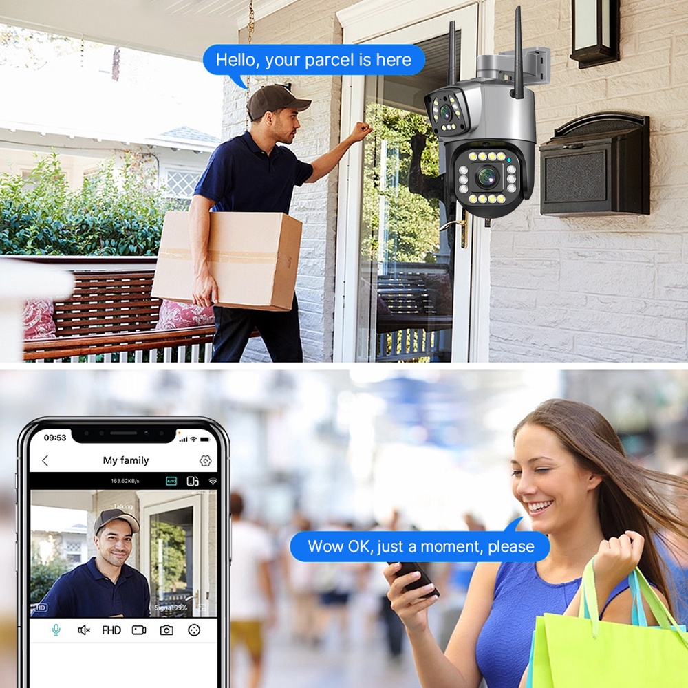 XIAOMI Camera IP 2 mắt - xem 360 độ không góc chết, ban đêm có màu, hai giao diện quan sát