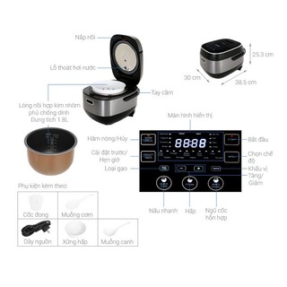 Nồi Cơm Cao Tần Sharp 1.8 lít KS-IH191V-BK ĐEN