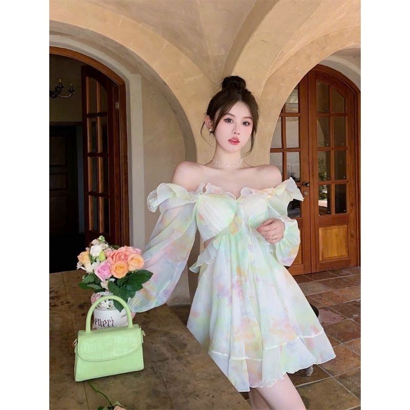 Đầm voan tay dài mix 2 phong cách siêu dễ thương, đi biển đi chơi siêu HOT