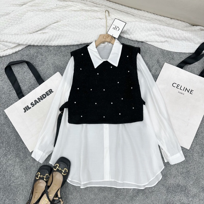 Set áo sơmi + gile