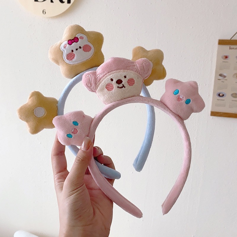 CC50 Cài tóc nữ băng đô hoạt hình hình thỏ ngôi sao lợn hồng dễ thương