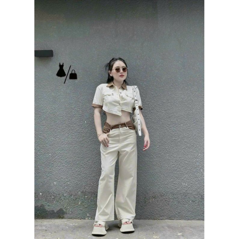 Bigsize Xuân Phúc 50-95kg: Set bộ áo sơ mi và quần ống suông