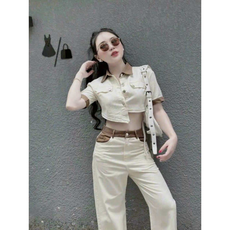 Bigsize Xuân Phúc 50-95kg: Set bộ áo sơ mi và quần ống suông