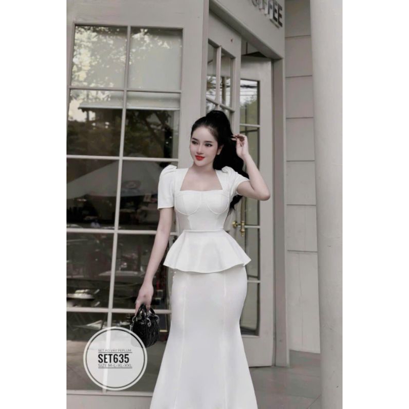 Bigsize Xuân Phúc 50-90kg: Set váy áo peplum