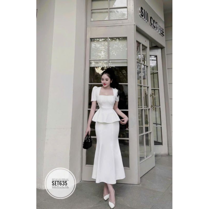 Bigsize Xuân Phúc 50-90kg: Set váy áo peplum