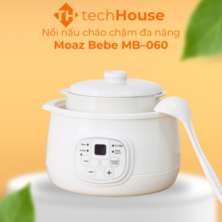 Nồi nấu chậm đa năng cao cấp Moaz Bebe MB-060, dung tích 1L, tích hợp 5 chế độ nấu ăn dặm cho bé, tiết kiệm điện năng
