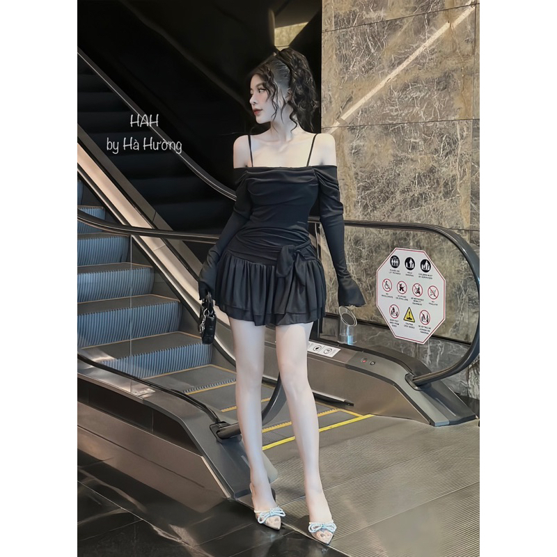 Váy đầm 2 dây bèo tiểu thư đi ăn cưới đi chơi