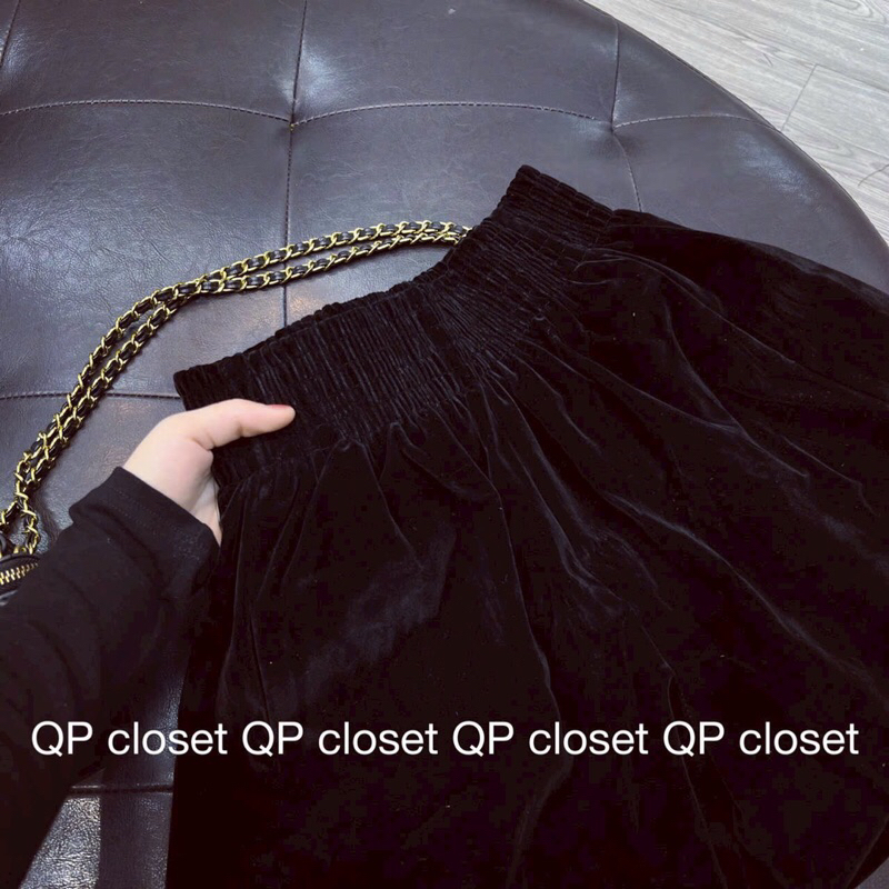 Áo nhung eo pha tay tơ