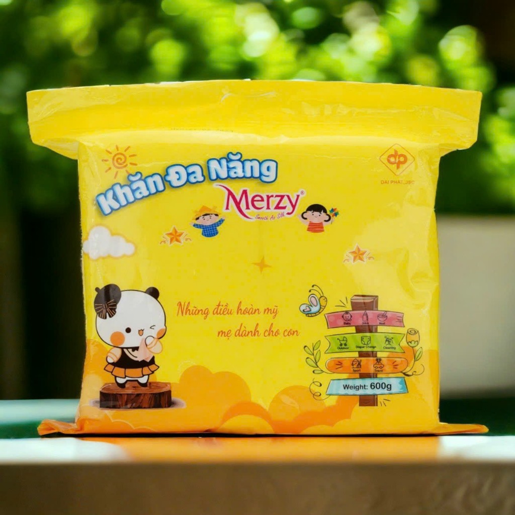 Khăn khô đa năng MERZY 500g CHUẨN, kháng khuẩn, ION bạc, 100% corton Khăn khô đa năng MEZY 500g