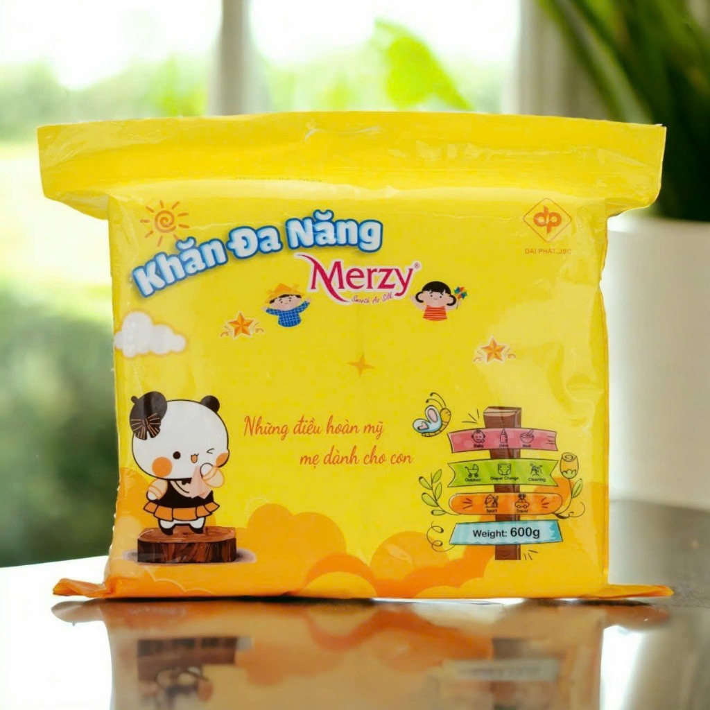 Khăn khô đa năng MERZY 600g CHUẨN, kháng khuẩn, ION bạc, 100% corton Khăn khô đa năng MEZY