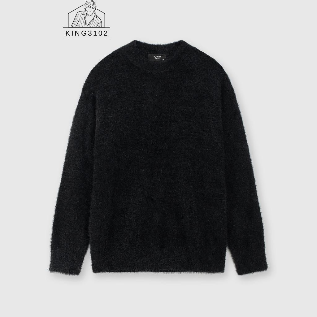 Áo Sweater Nam, Áo Len Cho Nam Dài Tay Cổ Tròn Đen Trơn Chất Liệu Cao Cấp Phong Cách Thời Trang - Áo Len Lông
