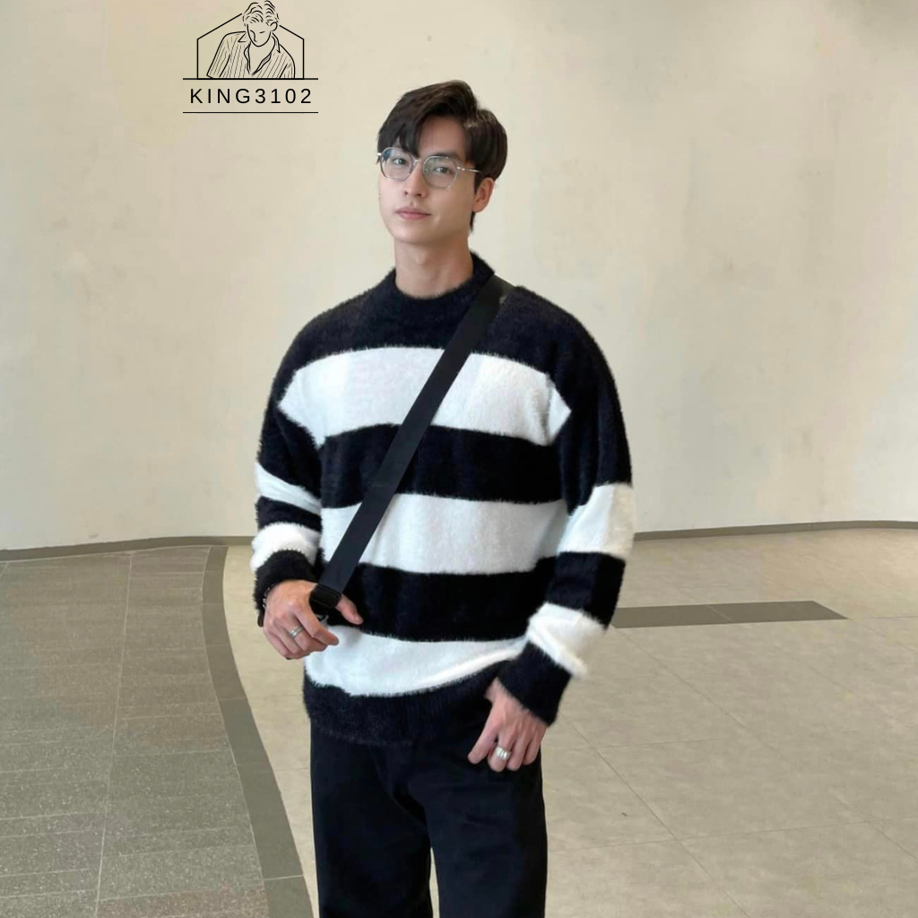 Áo Sweater Nam, Áo Len Cho Nam Dài Tay Cổ Tròn Đen Trơn Chất Liệu Cao Cấp Phong Cách Thời Trang - Áo Len Lông