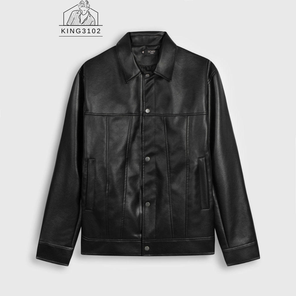 Áo Khoác Da, Áo Khoác Cho Nam Jacket Chất Da PU Nhập Khẩu Cao Cấp Phong Cách Hàn Quốc - Jacket Cúc Bấm