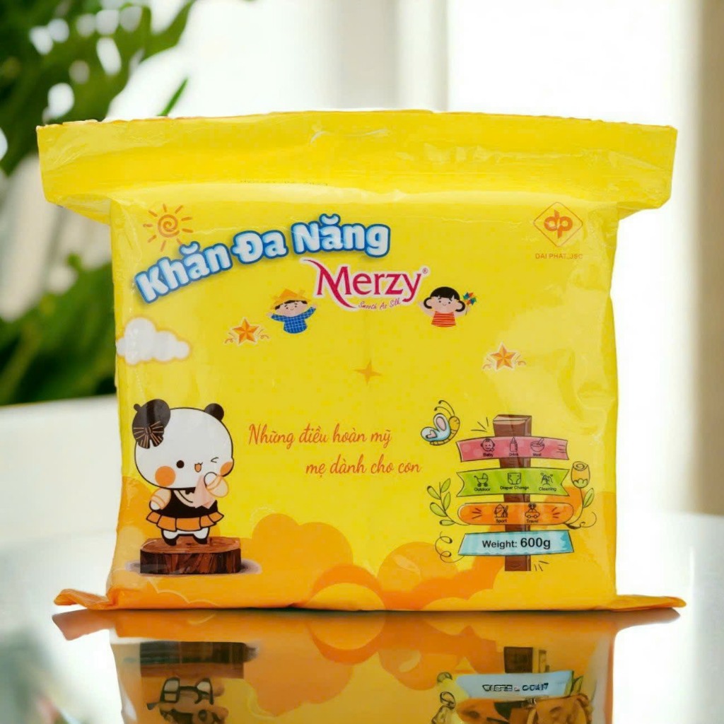 Khăn khô đa năng MERZY 600g CHUẨN, kháng khuẩn, ION bạc, 100% corton Khăn khô đa năng MEZY