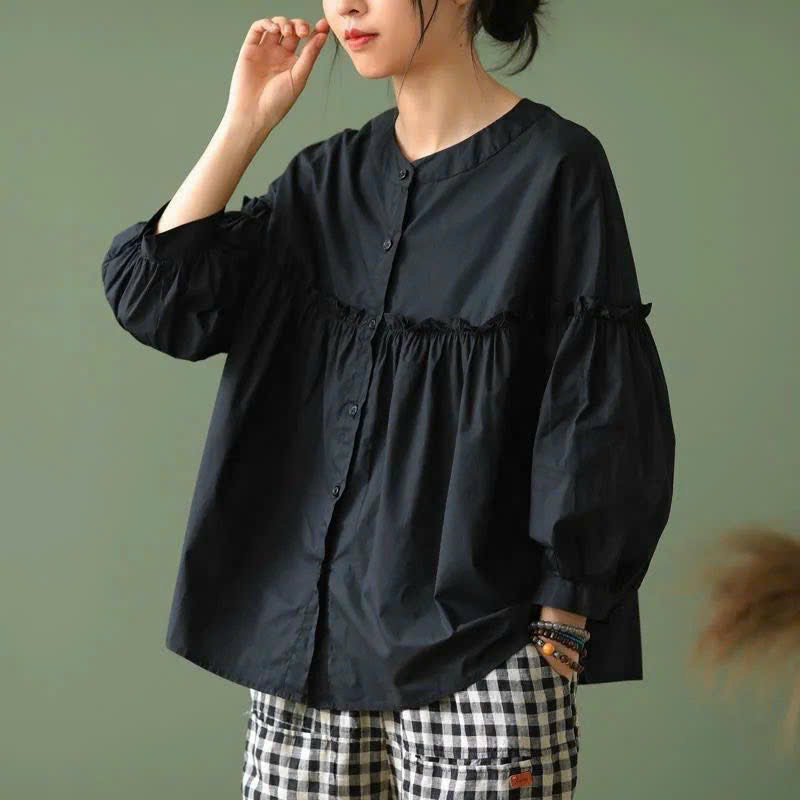 ÁO BẦU TAY DÀI  3 MẦU ĐEN - XANH - TRẮNG