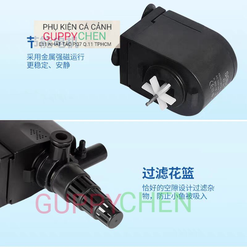 Máy Bơm Chìm và Oxi 3 Trong 1 Cho Hồ Cá SOBO WP-1200, WP-1680, WP-2680