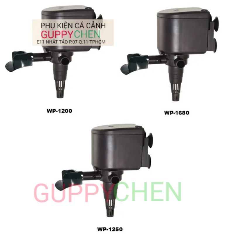 Máy Bơm Chìm và Oxi 3 Trong 1 Cho Hồ Cá SOBO WP-1200, WP-1680, WP-2680
