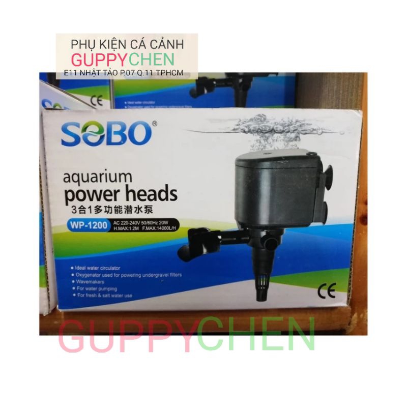 Máy Bơm Chìm và Oxi 3 Trong 1 Cho Hồ Cá SOBO WP-1200, WP-1680, WP-2680