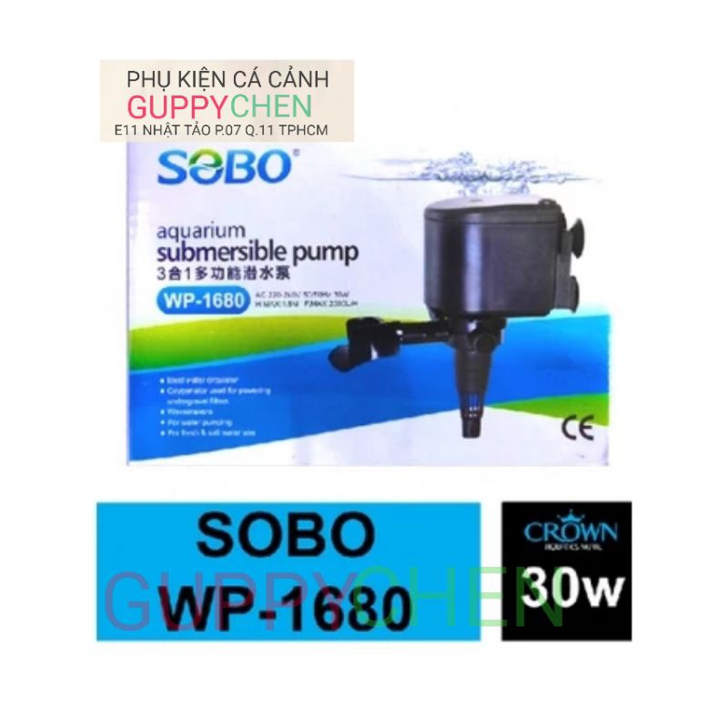 Máy Bơm Chìm và Oxi 3 Trong 1 Cho Hồ Cá SOBO WP-1200, WP-1680, WP-2680