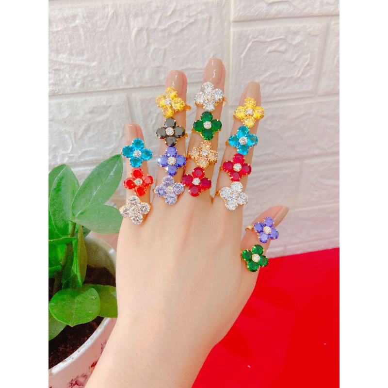 Nhẫn nữ đính xoàn vàng 6k