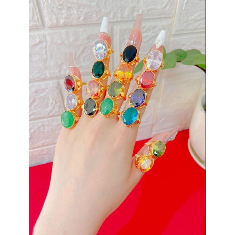 Nhẫn nữ đính đá xoàn vàng 6k