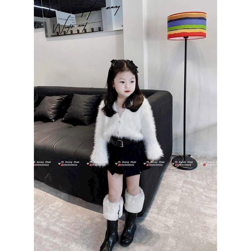 Set áo lông mix chân váy xoè siêu sang