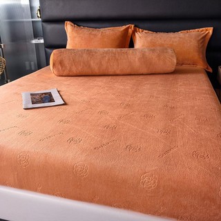 Bộ ga gối nỉ nhung sữa cao cấp, chất nỉ nhung trơn dày dặn
