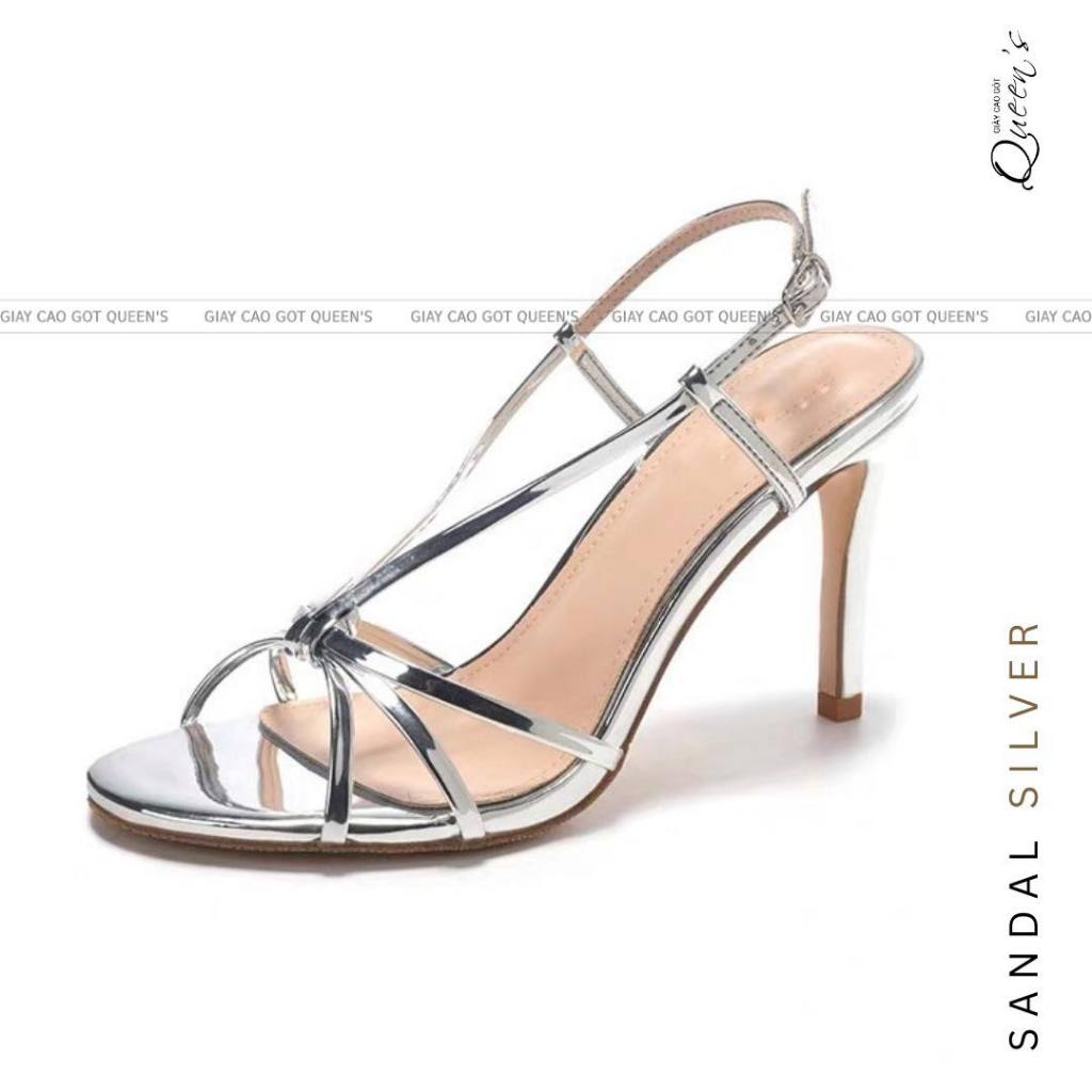 Sandal gót vuông imqueen, chất liệu da lì - tráng gương, cao 5-7cm