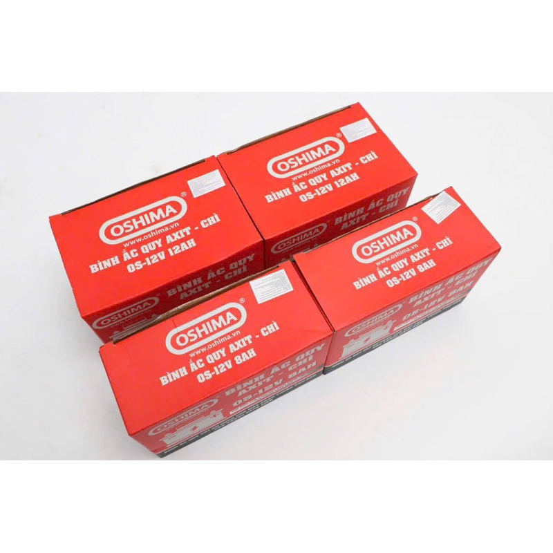 Ắc quy Oshima 12V 12Ah/ 8Ah cho xe đạp điện bình xịt điện loa kéo