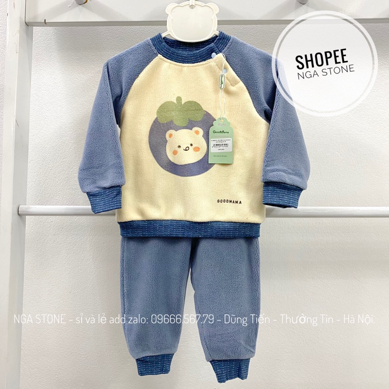 Bộ quần áo dài chần bông cho bé trai bé gái hãng goodmama