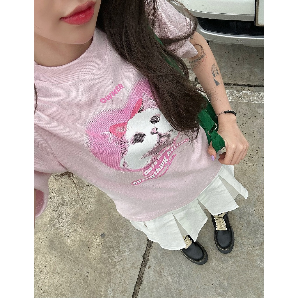 Áo Thun Nữ Local Brand MEOW BABY Tee Owner Ôm Body