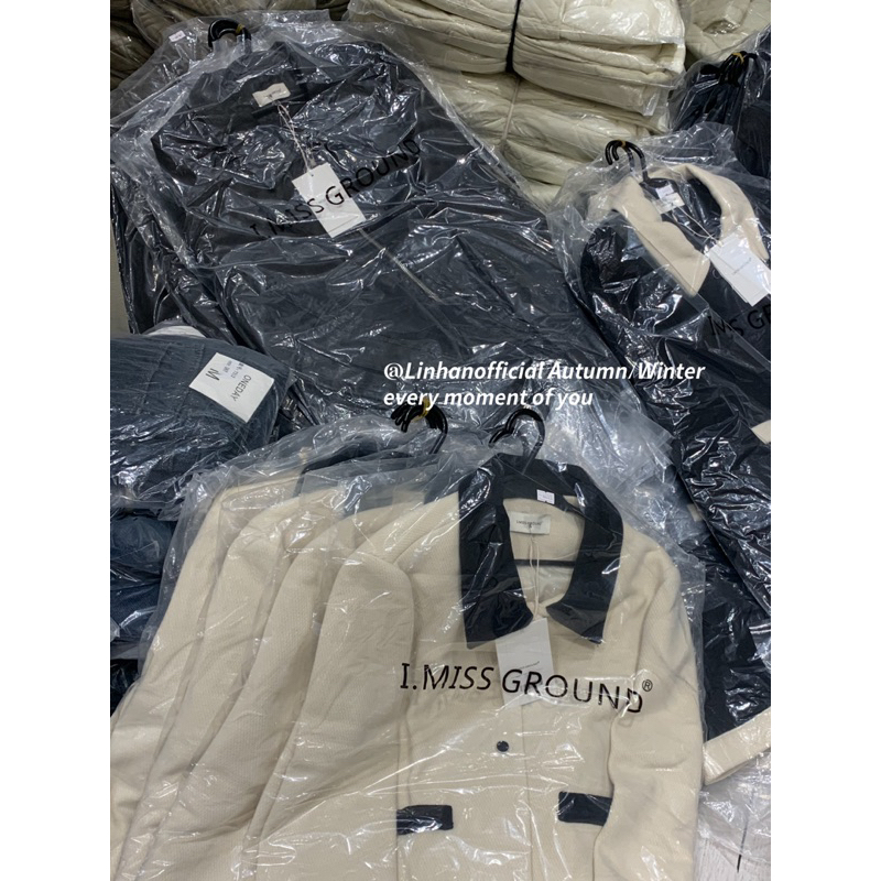 Áo dạ cổ pha I MISS LINENE full pack 60223 // Hàng có sẵn 🇰🇷