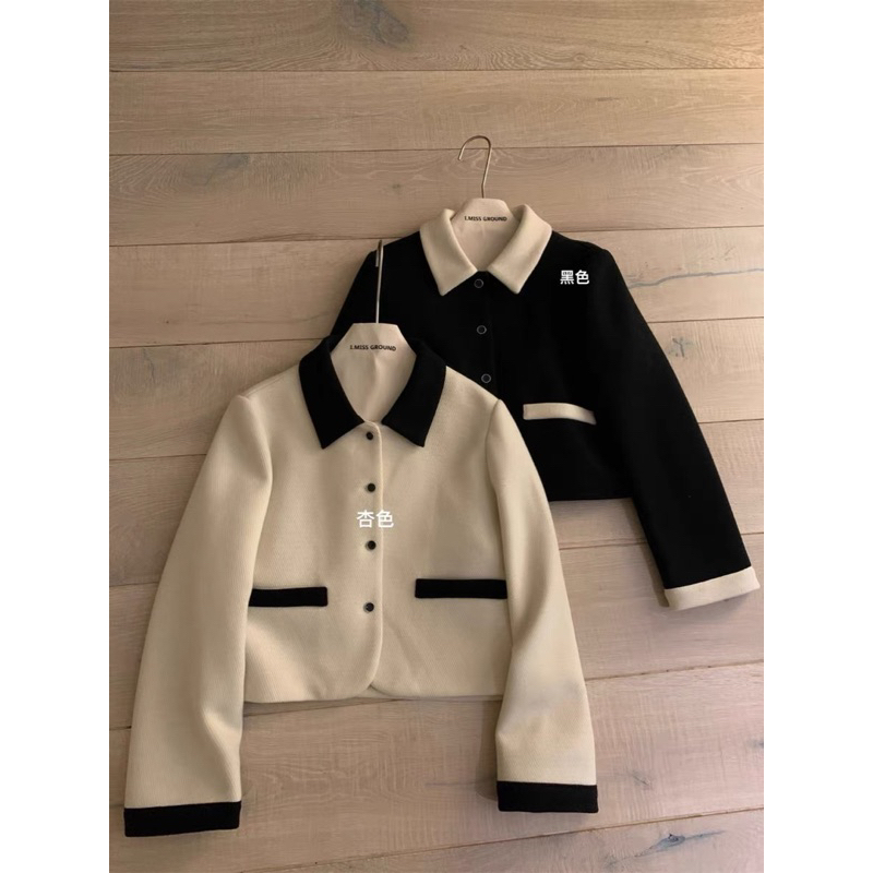 Áo dạ cổ pha I MISS LINENE full pack 60223 // Hàng có sẵn 🇰🇷