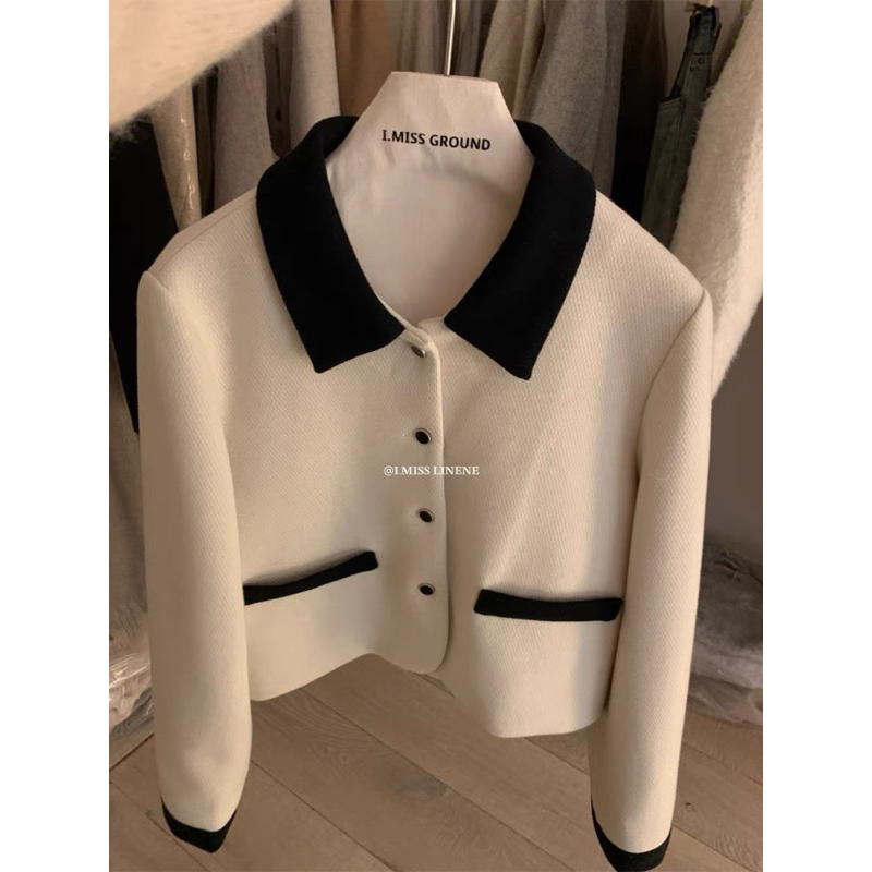 Áo dạ cổ pha I MISS LINENE full pack 60223 // Hàng có sẵn 🇰🇷