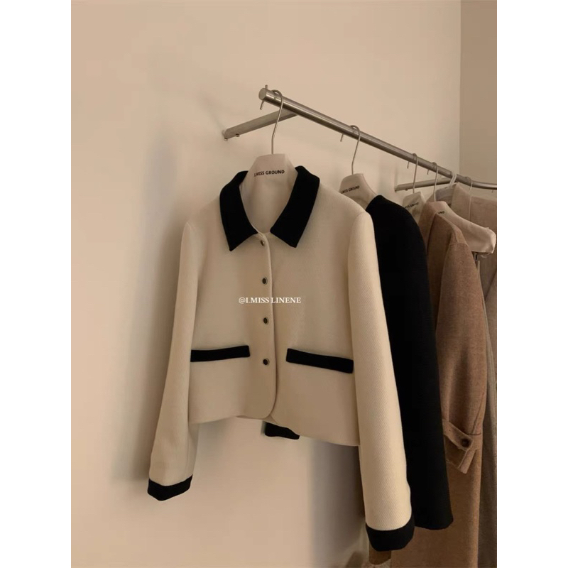 Áo dạ cổ pha I MISS LINENE full pack 60223 // Hàng có sẵn 🇰🇷