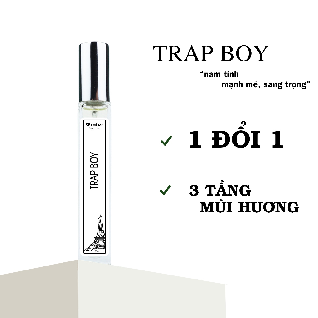 ✅ Nước Hoa Trap Boy Nam Tính, Mạnh Mẽ, Sang Trọng 10ml Tiện Lợi - Lưu Hương 8 - 12 Tiếng