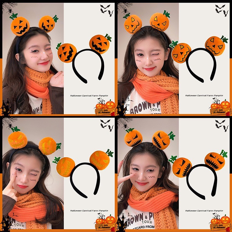 CC04 cài tóc nữ băng đô bờm tóc cosplay chú hề 🤡 trái bí Halloween 🎃 nhiều mẫu