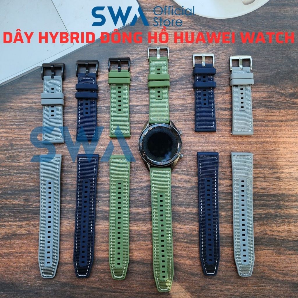 Dây Đồng Hồ Hybrid Nylon Woven Cho Huawei Watch GT4 GT3 GT2 GT 46mm GT2 Pro GT3Pro Watch 3 4 4Pro SWA - DD03