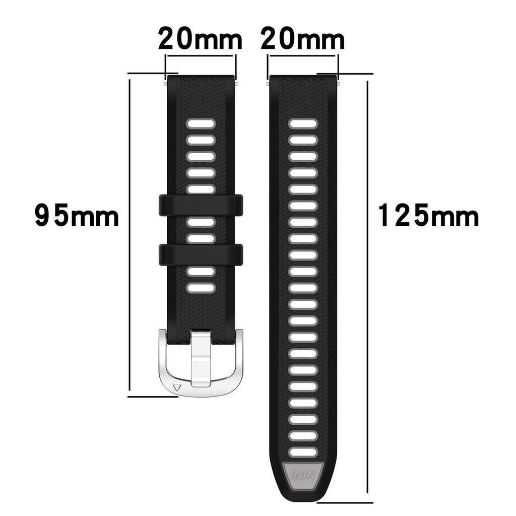 Dây Silicon 2 Màu Đồng Hồ Garmin Forerunner 965 265 265s 955 255 255s 245 245 music 55 SWASTORE - DS12