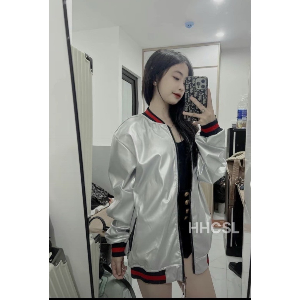 Áo KHoác , Áo Khoác Bomber Da Phôi Viền G.C cao cấp