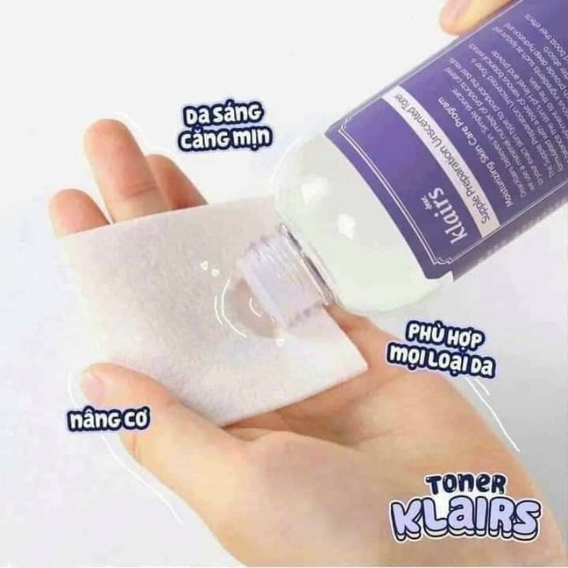 Nước Hoa Hồng Không Mùi Dưỡng Ẩm Da Và Làm Mềm Da Dear Klairs Supple Preparation Unscented Toner 180ml
