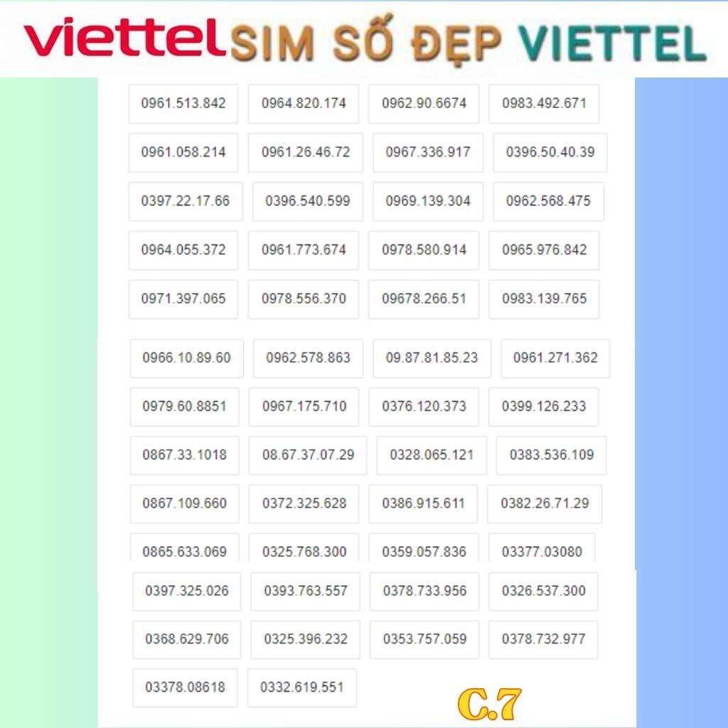 Sim viettel 09 giá rẻ,Sim Số Chọn, Dễ Nhớ,Sim Trả Trước Nguyên Kít, Đăng ký chính chủ.