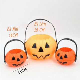 Giỏ bí ngô đựng kẹo Halloween - Túi bí ngô trang trí Halloween