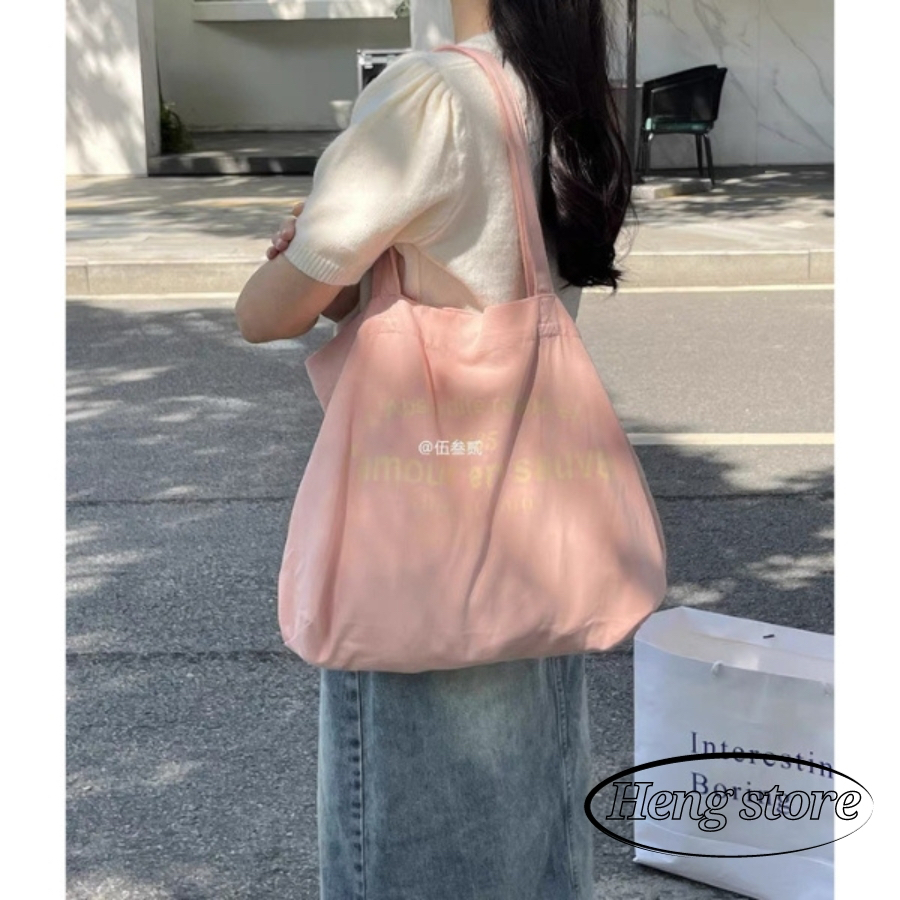 Túi Xách canvas Cỡ Lớn Có Khóa Miệng Ngăn Túi Phụ Phong Cách Nhật Hàn Đơn Giản Cho Nữ-T2