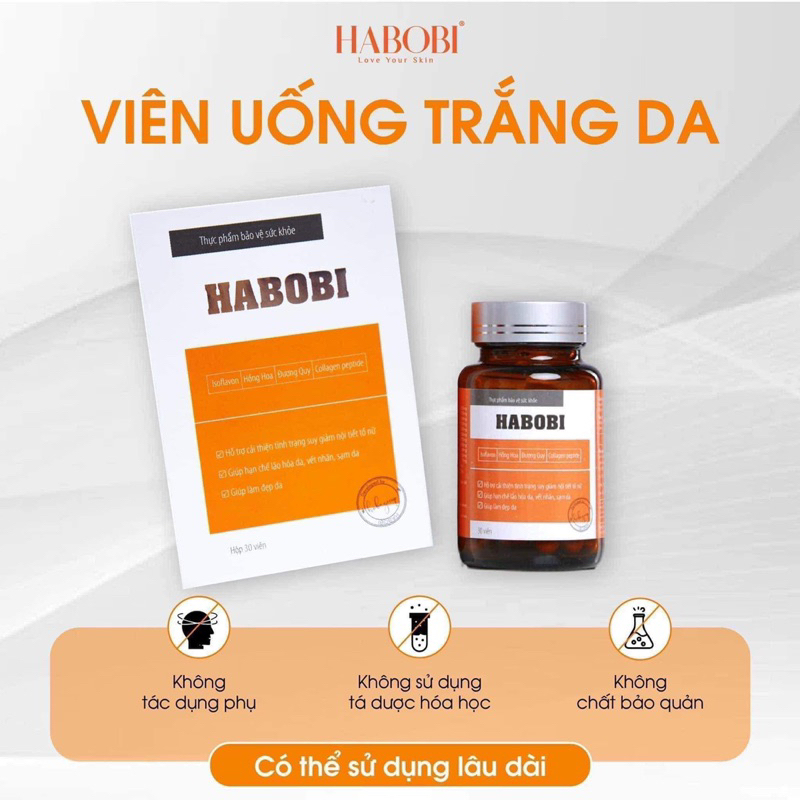 Viên uống nội tiết trắng da mờ nám Habobi