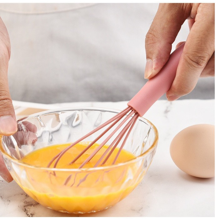 Dụng Cụ Đánh Trứng Cầm Tay- Phới Lồng Đánh Trứng Làm Bánh Khuấy Bột Bằng Silicon Màu Pastel