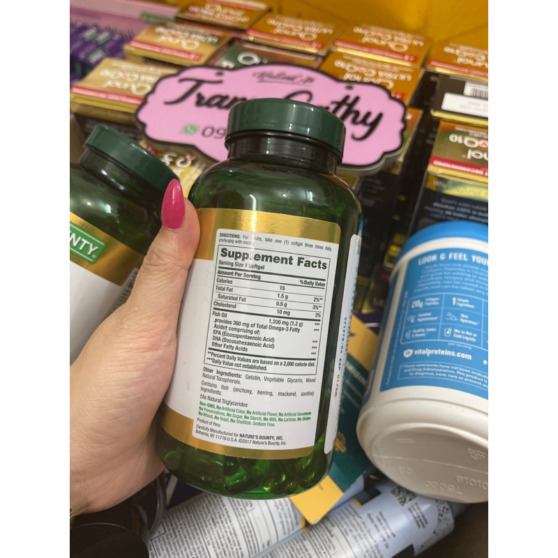 Nature's Bounty Fish Oil viên dầu cá omega thanh lý