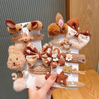 Bộ Kẹp Tóc Gấu Phối Nơ🍀FREESHIP🍀Set Kẹp Tóc Xinh Xắn Dành Cho Bé Gái