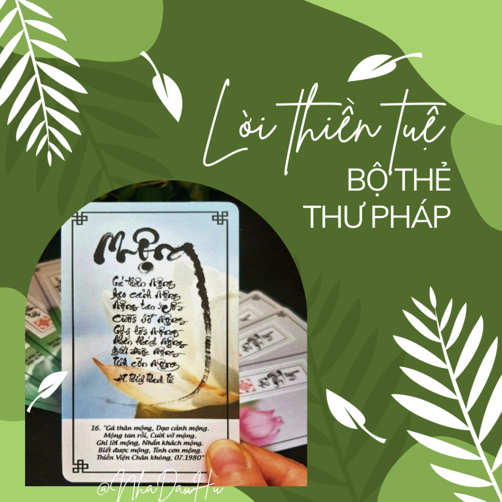 Bộ bài thư pháp LỜI THIỀN TUỆ | Bộ 100 lá | 7cm x 13cm | Lá duyên