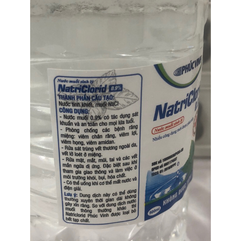 Nước muối sinh lý vệ sinh họng, miệng, rửa vết thương ,rửa mặt,…